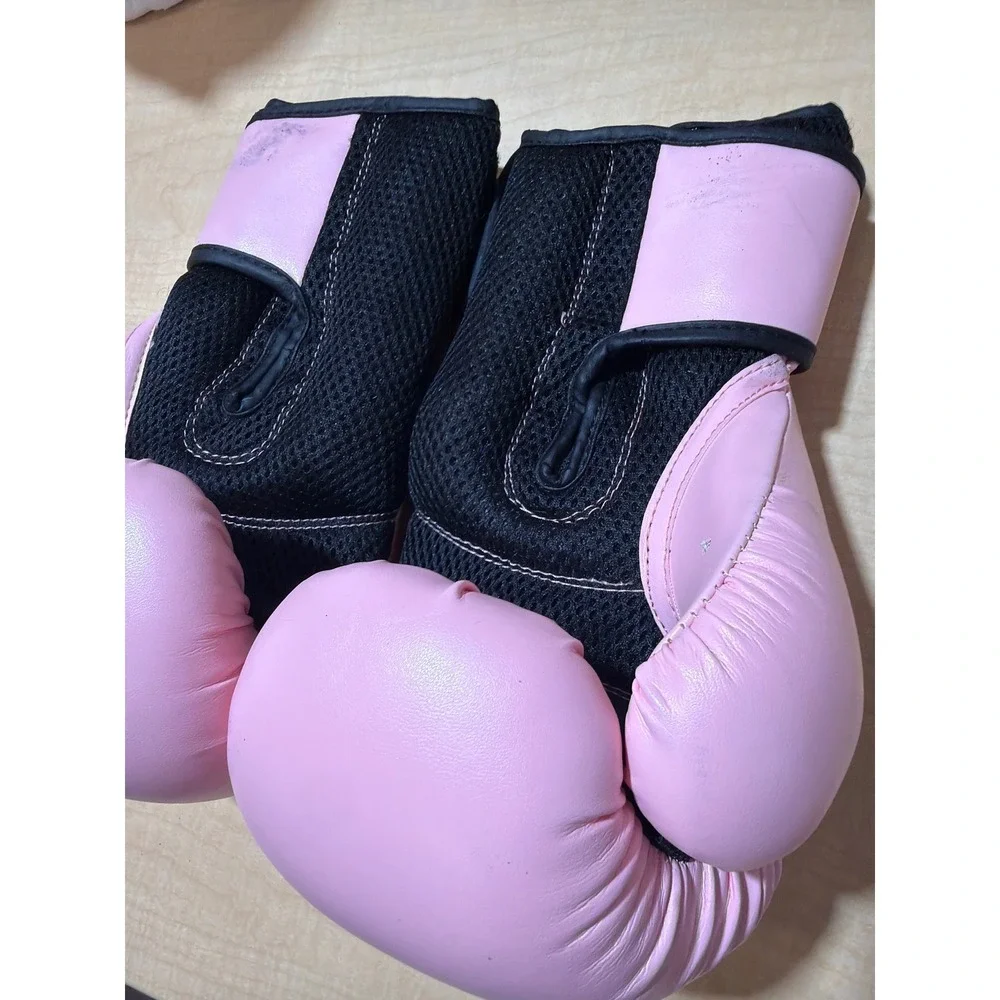 iLoveKickboxing Pink Boxing Gloves and Hand Wraps Set Training Gear